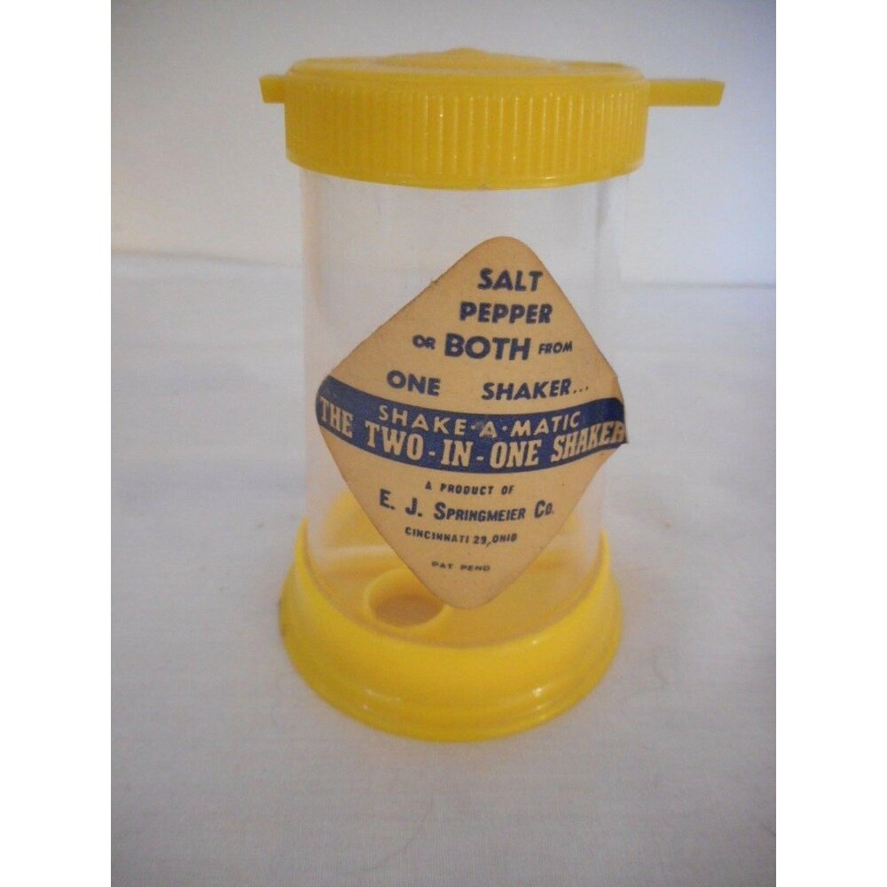 Vintage Yellow Plastic all in one Salt & Pepper Set
